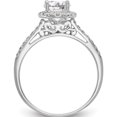 thumbnail image 2 of 14K White Gold Round Halo Diamond Semi-Mount Engagement Ring (Size 7) Made In India rm2042e-050-waa, 2 of 5