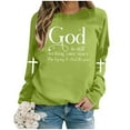 thumbnail image 4 of Christian Sweatshirts for Women 2025 God Is Still Writing Your Story Sweatshirt Long Sleeve Crewneck Pullover Tops, 4 of 6