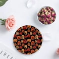 thumbnail image 4 of FMSHPON Halloween Scary Pumpkin Set of 8 Round Coaster for Drinks, Absorbent Ceramic Stone Coasters Cup Mat with Cork Base for Home Kitchen Room Coffee Table Bar Decor, 4 of 6