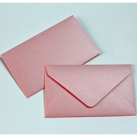 Wedding Favor Envelopes Mini Envelopes for $1 State Lottery Tickets Gift Cards - Qty 50 - Metallic Blush Baby Pink - 2.5