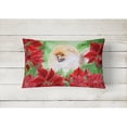 thumbnail image 2 of Pomeranian Poinsettas Canvas Fabric Decorative Pillow, 2 of 3