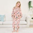 thumbnail image 5 of Fluffy Pajamas Set Fuzzy Winter Warm Pj Sets Pullover Tops and Long Pants Pink Cute Christmas Icons Large, 5 of 8