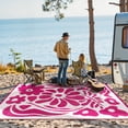 thumbnail image 4 of Moynesa 6'x9' Outdoor Rugs Waterproof, Plastic Straw RV Rugs for Outside, Large Portable RV Outdoor Rugs for Camping, Reversible Flower Picnic Mat for Camper Garden Tent, 4 of 7