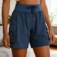 thumbnail image 5 of vigerkar Women's Hiking Cargo Shorts Zipper Pockets Soft High Waisted Quick Dry 7 Inch Long Shorts for Women Golf Athletic Summer (Navy, M), 5 of 9