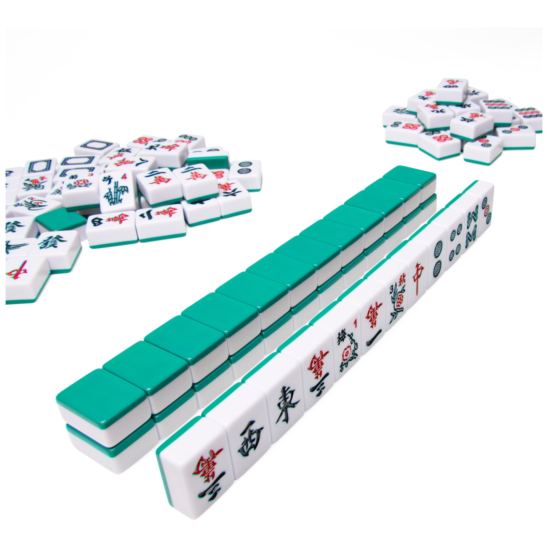 Legacy Deluxe Mah Jong Classic Game with Two-Toned Tiles and Lined Wood Storage Case, Family Game for 4 Players Ages 8 and up