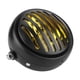 thumbnail image 4 of Cubierta de rejilla para faro delantero de motocicleta universal retro negra con lente amarilla, 4 of 12