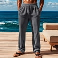 thumbnail image 2 of Dagugfen Mens Pants Elastic Waist Drawstring Loose Stretch Solid Color Casual Sports Pants Fall Winter, 2 of 8