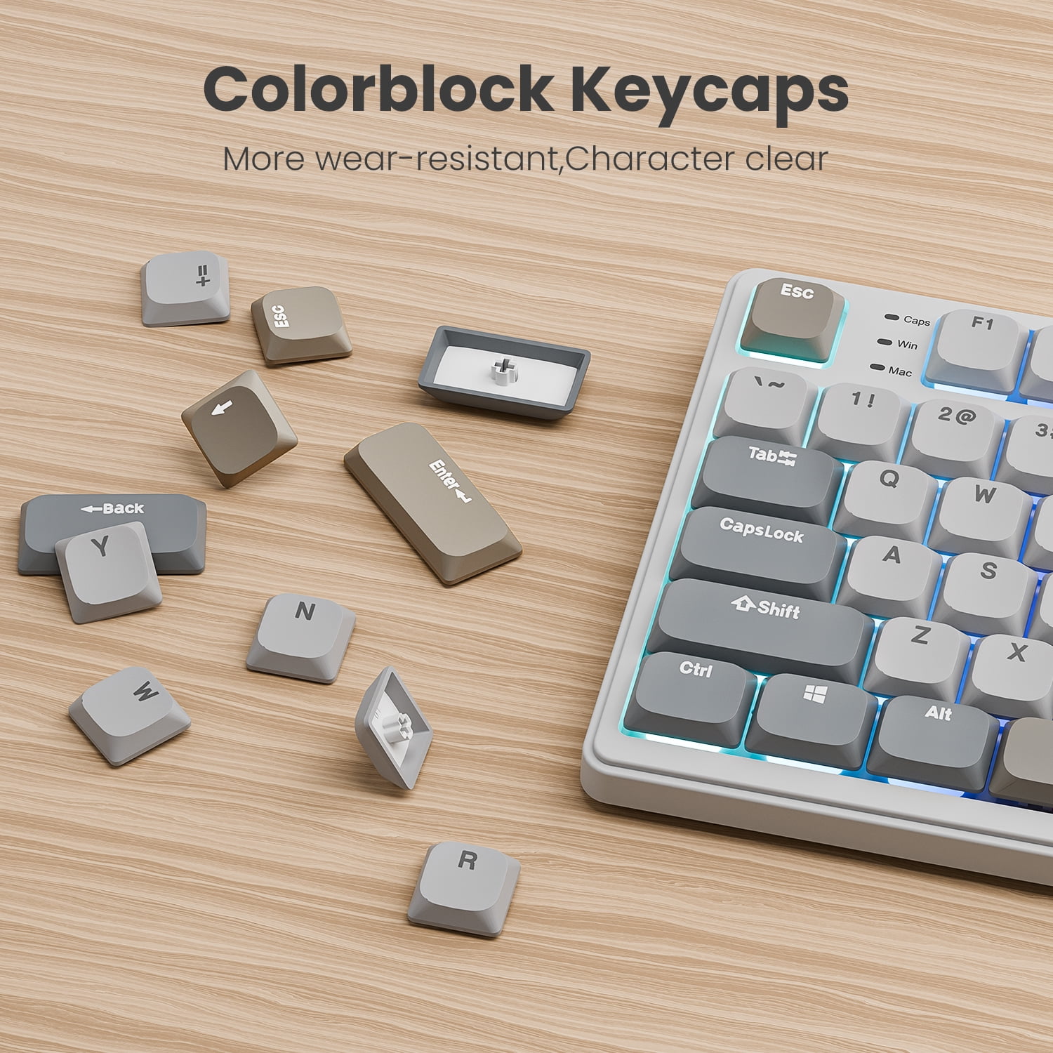 RK ROYAL KLUDGE N80 Low Profile Mechanical Keyboard w/Smart Display Screen & Knob, 75% Top Mount 3-Modes Wireless Mechanical Keyboard, Software Support, Massive Battery, 80 Keys, Quiet Red Switch