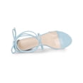 thumbnail image 4 of BLISSFUL STEP Women Lace Up Clear Strap Block Heels Sandals Sky Blue 6, 4 of 7