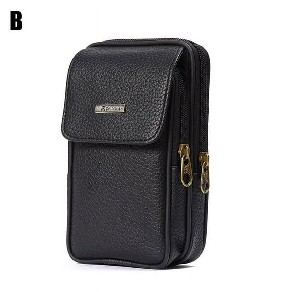 Men's leather belt waist bag wallet Middle-aged and wallet phone bag elderl M8Y6