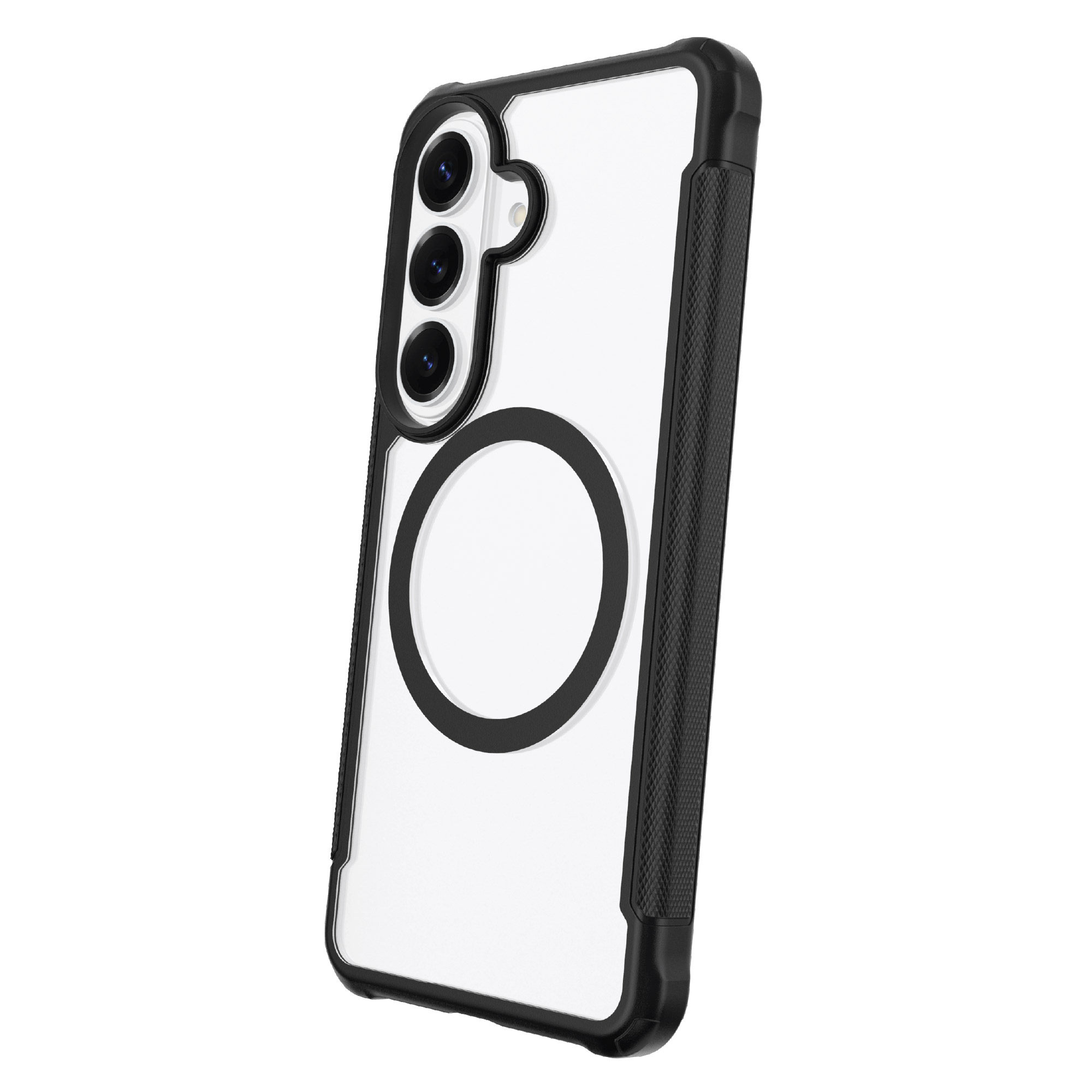 onn Magnetic Compatible Dual-Layer Phone Case for Samsung Galaxy S26 - Black/Clear