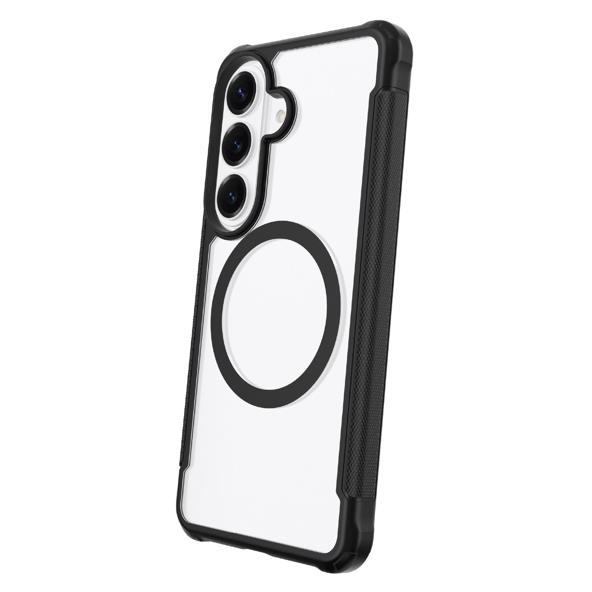 onn Magnetic Compatible Dual-Layer Phone Case for Samsung Galaxy S26 - Black/Clear