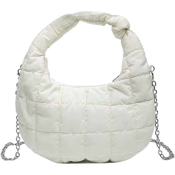 CoCopeaunt Hobo Bag Fashion Padded Cotton Chain Shoulder Bag Women Small Crossbody Handbag