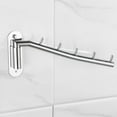 thumbnail image 6 of Steel Wall Mounted Clothes Hook Rack with swinging Arm & 5 Hooks Closet Storage Organizers Simple Installs for Space Sav, 6 of 11
