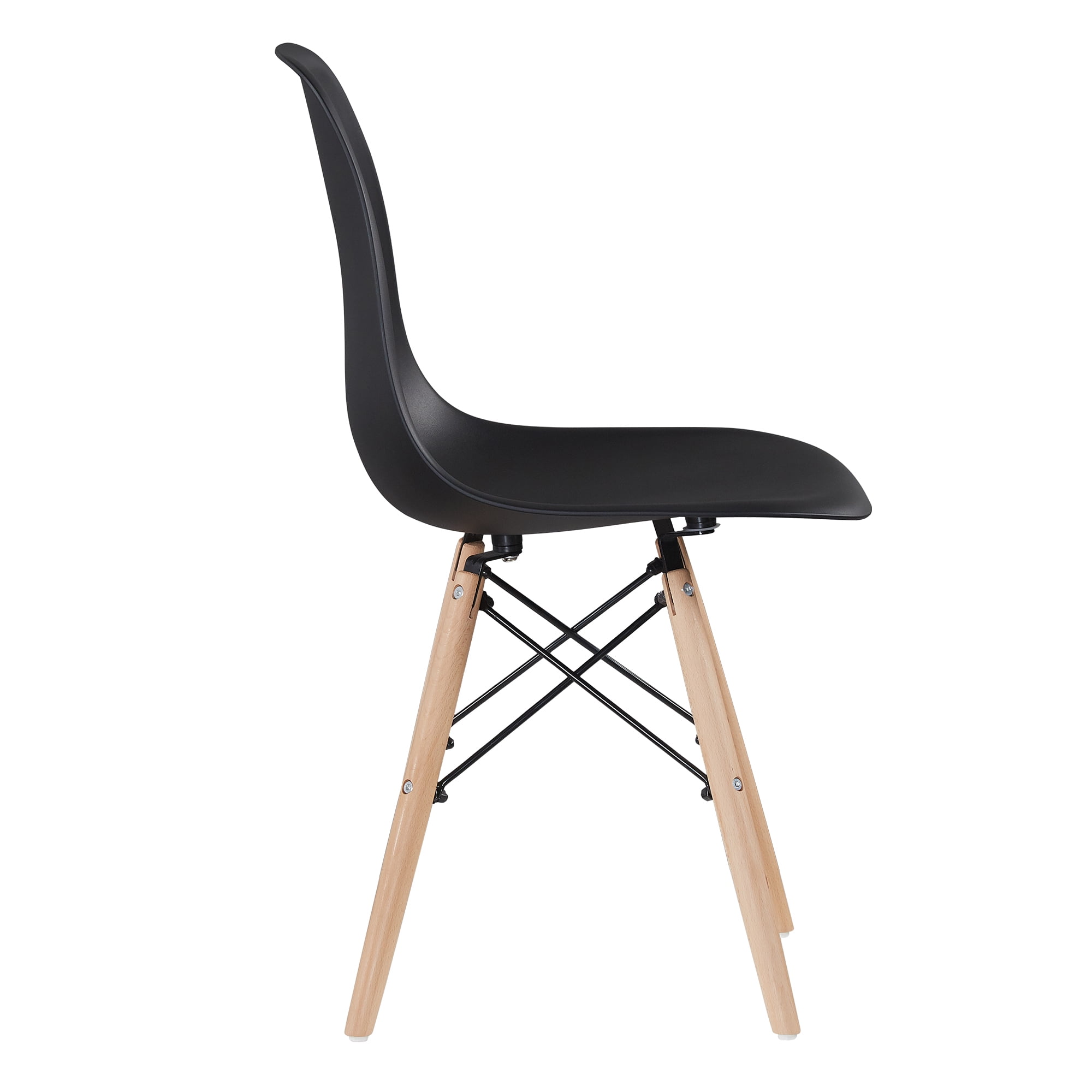 Kepooman Set of 4 Modern Armless Dining Chairs with Wood Legs, Black Kepooman Set of 4 Modern Armless Dining Chairs with Wood Legs, Black