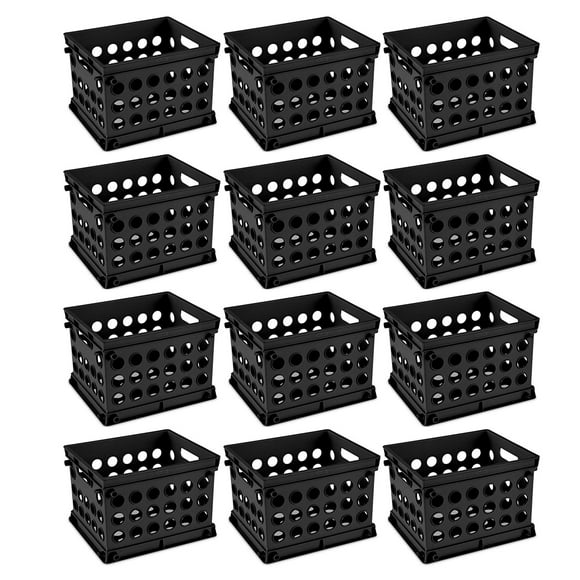 Sterilite Stackable Storage Organizer Mini Crate Set w/ Handles, 12 Pack