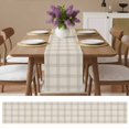 thumbnail image 6 of Grey Checkered Table Runner 90 Inches Long, Rustic Farmhouse Buffalo Plaid Cotton Linen Table Runners Dresser Scarves, Decorative Fabric Tabletop Scarf Furniture Cover for Home Dinner Party 13"x90", 6 of 9