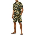 thumbnail image 4 of INSPIRE CHIC Summer Printed Shirts Set for Men's Short Sleeves Color Block Hawaiian Outfit M Navy Blue, 4 of 4