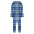 thumbnail image 6 of Xcmzpl Fuzzy Fleece Onesie Pajamas for Women Funny Plaid Zipper Hooded Pjs Sets Comfy Soft Warm Christmas Jumpsuit Sleepwear, 6 of 7