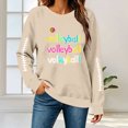 thumbnail image 3 of Trikvn Volleyball Graphic Sweatshirts for Women Casual Crewneck Long Sleeve Pullovers Fall Sports Fan Tops Letter Print Comfortable Activewear, 3 of 8