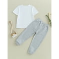 thumbnail image 4 of Wassery Kids Boy Clothes Summer Outfit Short Sleeve Tops Elastic Waist Jogger Pants 2Pcs Big Boys Activewear Set 3-12 Years, 4 of 7