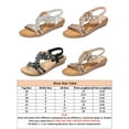 thumbnail image 2 of Eloshman Flat Sandals for Women Dress Sandal Rhinestone Low Heel Wide Width Shoes Black Size 9, 2 of 5