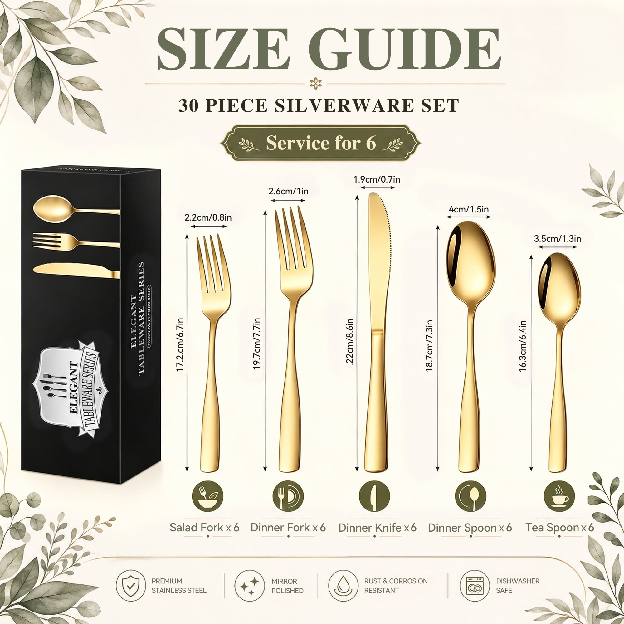 TWICE MINA CUTLERY SET ミナ TINANA Silverware Sets 30 PCS Flatware Set for 6 Stainless Steel
