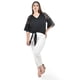 thumbnail image 4 of Blusa con nudo al frente Roman Fashion /Tallas Extras, 1813 (Negro) negro 40, 4 of 6