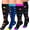 Multi-Color2, variant on Tinylemon 3 Packs Plus Size Compression Knee High Sports Socks for Women and Men Wide Calf Stockings Breathable