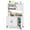 White, variant on Spaco Large Cat Litter Box Enclosure with Display Storage Shelves, Cat House, Oak