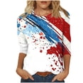 thumbnail image 2 of MORESEC Women's 4th of July Plus Size Graphic T-Shirt 3/4 Sleeve Round Neck Casual Tee Independence Day Patriotic Top Holiday Vacation Fashion Clothes, White 5XL, 2 of 5