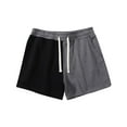 thumbnail image 3 of HOOMEUMY Men's Two-Tone Drawstring Elastic Waist Breathable Classic Solid Quick Dry Stretch Shorts with Pockets Black XXXXL, 3 of 3