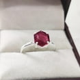 thumbnail image 4 of Hexagon Ruby Ring, 925 Sterling Silver, CZ Ring, Women Ring, Hydro Ruby Ring, July Birthstone, Christmas, Thanksgiving, Tiny Dainty Ring, Handmade, Statement Jewelry, Anniversary, 4 of 8