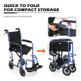 thumbnail image 6 of monicare *FDA APPROVED* Transport Wheelchair, Folding Transport Chair with Swing Away Footrests and Flip Back Backrest, 250lbs Weight Capacity, Blue, 6 of 11