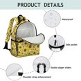 thumbnail image 4 of Sunflower and Leopard Yellow Pattern Cute School Backpack Bag for School with Padded Back and Adjustable Shoulder Straps 15.25"x11.5"x5.25", 4 of 5