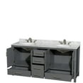 thumbnail image 2 of Wyndham Collection Sheffield 72" Metal Double Bathroom Vanity in White/Dark Gray, 2 of 3