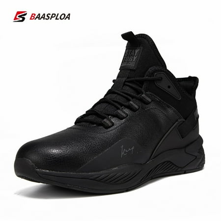 

Baasploa Men s Winter Warm Waterproof PU Sneakers Cotton Shoes Non-slip Casual Shoes Fashion Male Damping Outdoor Walking Shoes