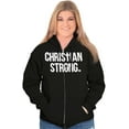 thumbnail image 3 of Christian Strong Religious Faith Unisex Fleece Graphic Zip Up Hoodie Brisco Brands 3X, 3 of 5