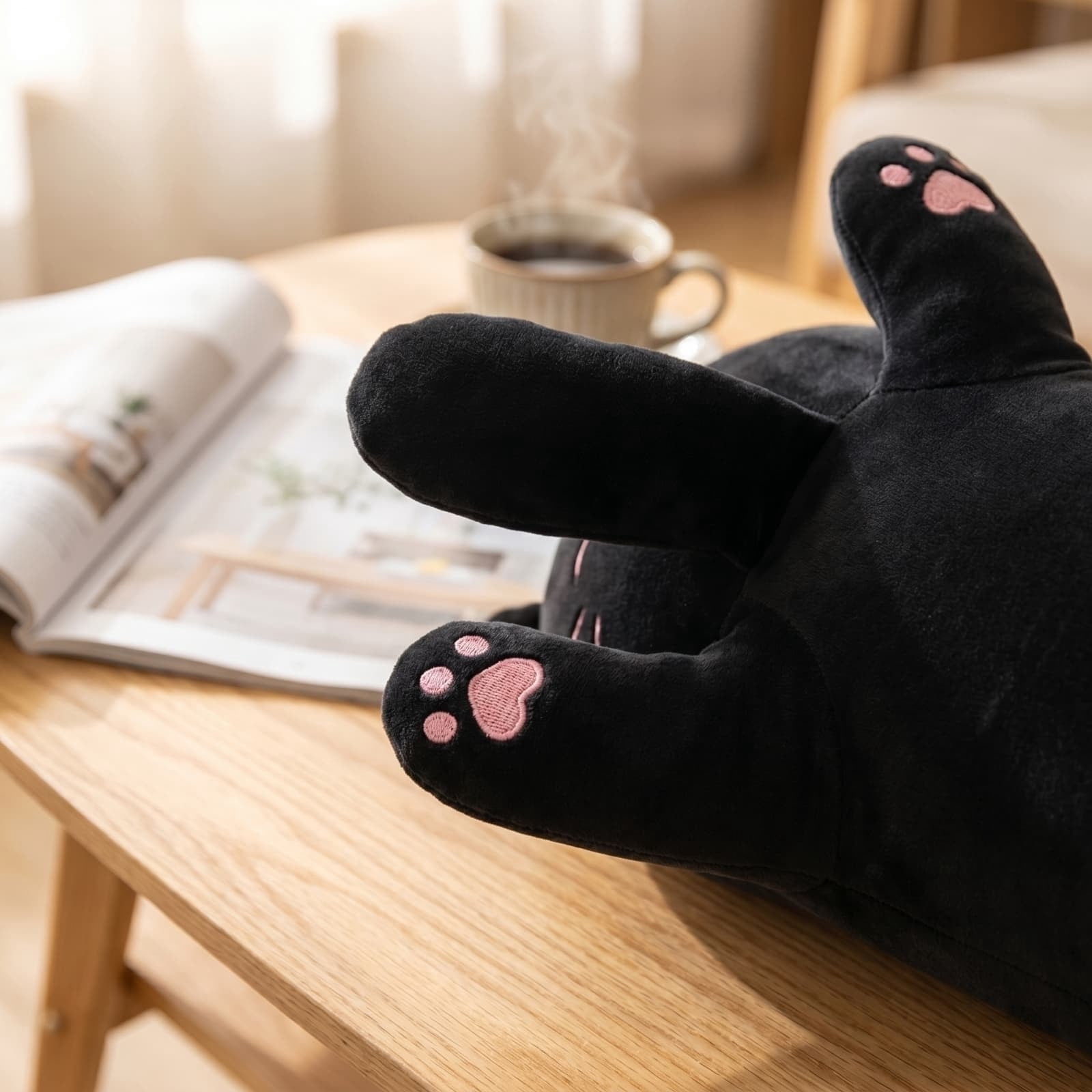 Giant Black Long Body Pillow For Sleeping And Cuddling - 4.7 Ft Stuffed Hugging Toy For Leg Support, Sofa Decor, And Stress Relief
