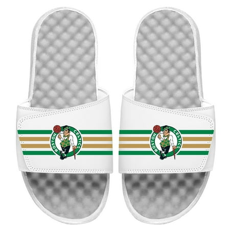 

Men s ISlide White Boston Celtics Stripes Slide Sandals