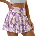 thumbnail image 3 of Uorisango Purple Camo Womens Tennis Skirt Lightweight Golf Athletic Activewear Skorts for Workout Pickleball Stretchy Tennis Skirt Golf Skorts for Woman, 3 of 7