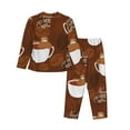 thumbnail image 2 of Junzan Sloths Need More Coffee Print Womens Pajama Sets,Long Sleeve Button Down For Women Pjs 2 Piece, 2 of 9