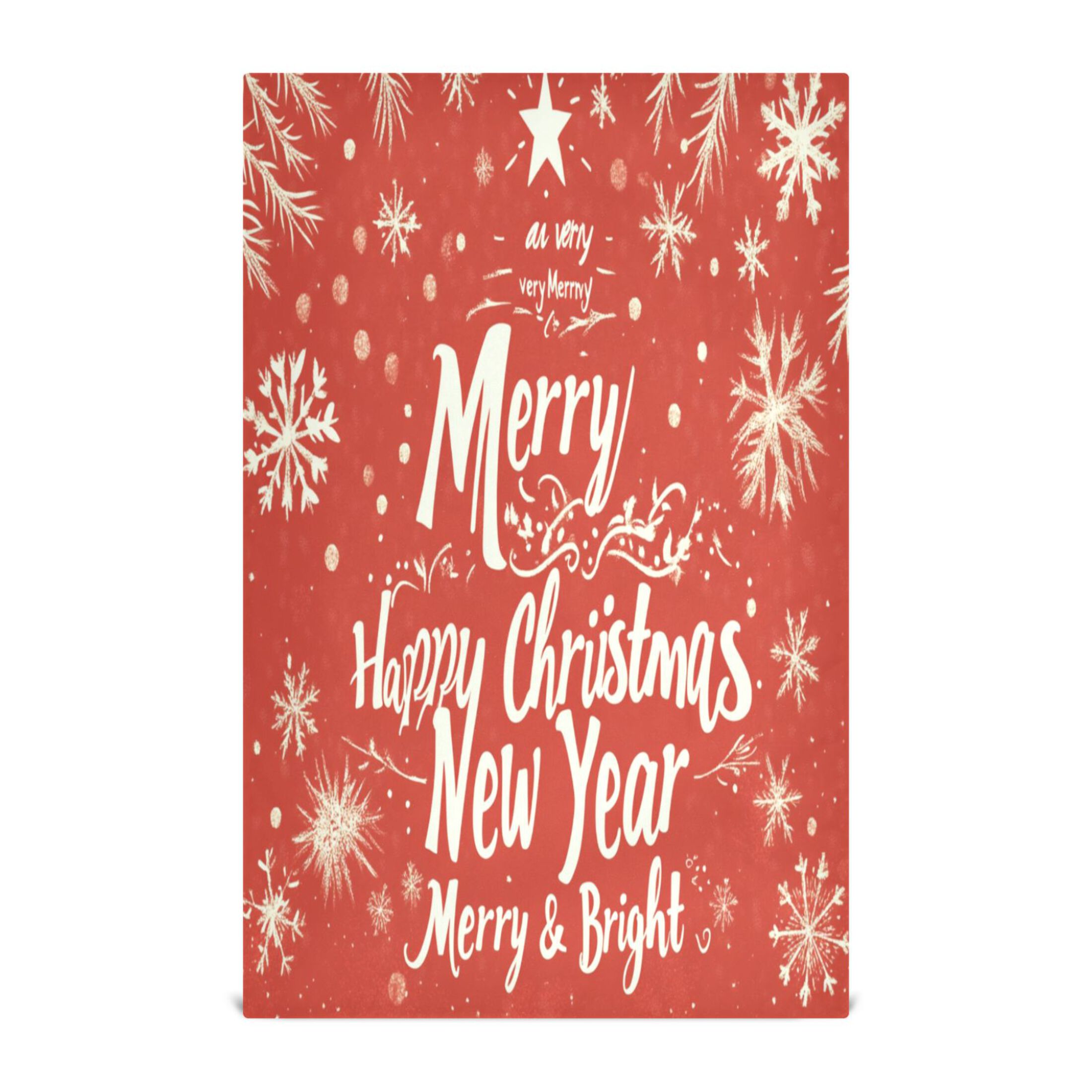 BZSMCE Kitchen Towels Creative Leaf and Snowflak for Merrh Christmas Pattern Durable Kitchen Towel