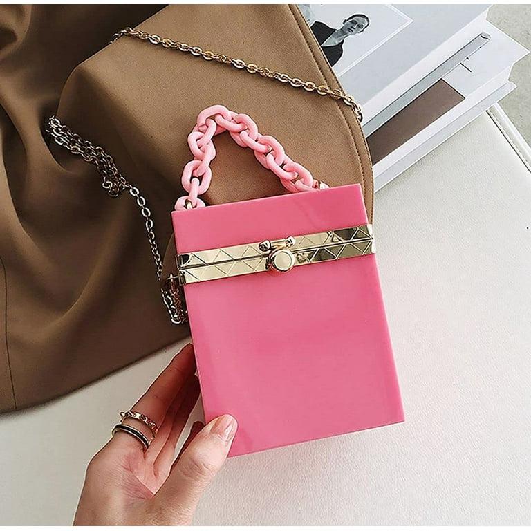 QZUnique Women's Square Box Handbag PU Cube Crossbody Shoulder Bag Wedding  Clutch Bag Purse