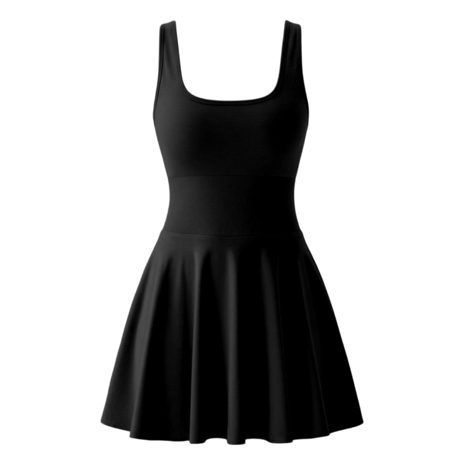 QHFBli Womens Mini Tennis Dresses Skort Summer Sleeveless One Piece Workout Romper Dress with Shorts Athletic 2026 Outfit