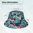 thumbnail image 4 of Vsdgher Fish In The Wave Print Bucket Hat for Men&Women Bucket Hat Reversible Summer Double-Side-Wear Travel Gardening, Beach, Camping, Hiking, Fishing Cap, 4 of 5