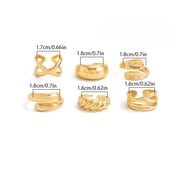 Chunky Gold Rings for Women 18k Gold Plated Stackable for Ring Sets, Personalized Jewelry