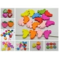 thumbnail image 2 of U8MO Craft DIY Mixed Bright Color Cute Wood Beads Wooden Various Shape Heart Flower-50pcs 22mm Flower, 2 of 7