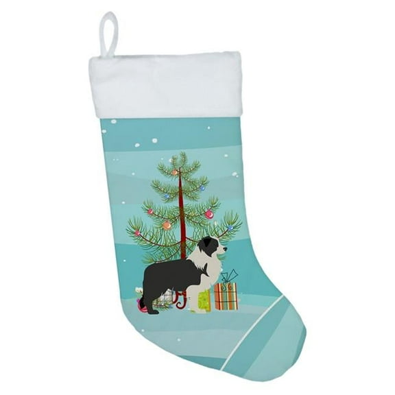 Black Border Collie Merry Christmas Tree Christmas Stocking