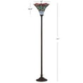 thumbnail image 3 of JONATHAN Y Dragonfly Tiffany-Style 71" Torchiere LED Floor Lamp, Bronze/Red, JYL8002A, 3 of 4
